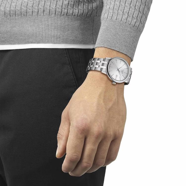 Tissot Кварцевый механизм 50 метров Водонепроницаемость Мужские Часы Часы 42 мм Серебристый циферблат Корпус из нержавеющей стали T129.410.11.031.00