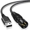 USB XLR Audio Converter Cable 3M XLR Male To USB Audio USB A To XLR Male Output Stereo Cable Compatible with Desktop Mixer Adapter, Windows, PC,