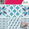 Geometric Stencil - ARTEMIO - Wave and Cube Tiles - 30 X 30 Cm - Plastic - Easy Decoration