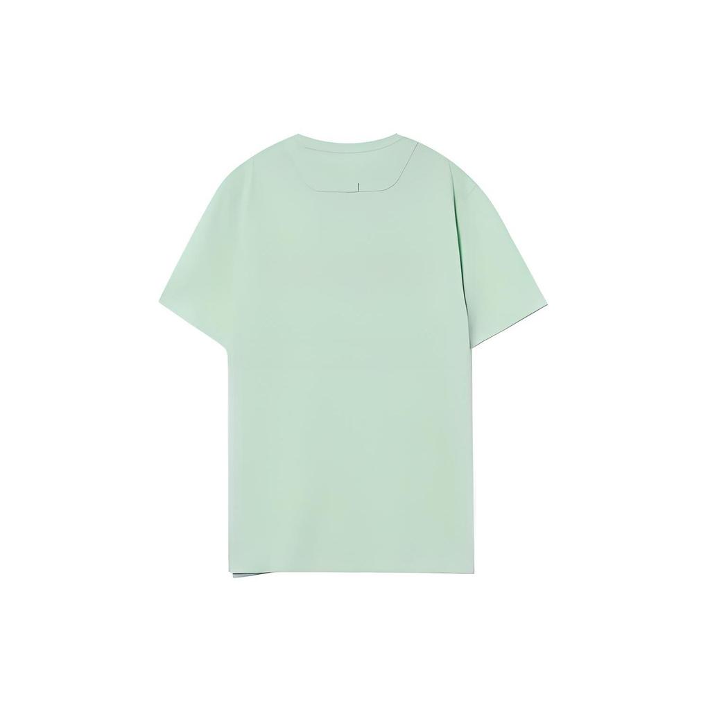 Li Ning Badfive Letter Print Sports Crew Neck T Shirt Men Tops Water-Wave-Green AHSR473-5