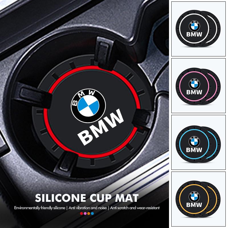 2pcs Silica Gel Car Coaster Water Cup Holder Anti Slip Pad Mat For BMW G30 G20 M3 M5 E91 E92 E93 E36 E70 X3 X4 X5 X1 E39 F30 XN9