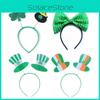 St. Patrick's Day Green Clover Hair Band Elf Hat Headband Set