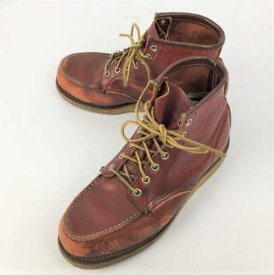 Винтажные США Red Wing Irish Setter 7-дырочные кожаные рабочие ботинки квадратной биркой с собакой размер 7 25.0см коричневые мокасины(ИСПОЛЬЗОВАЛ)