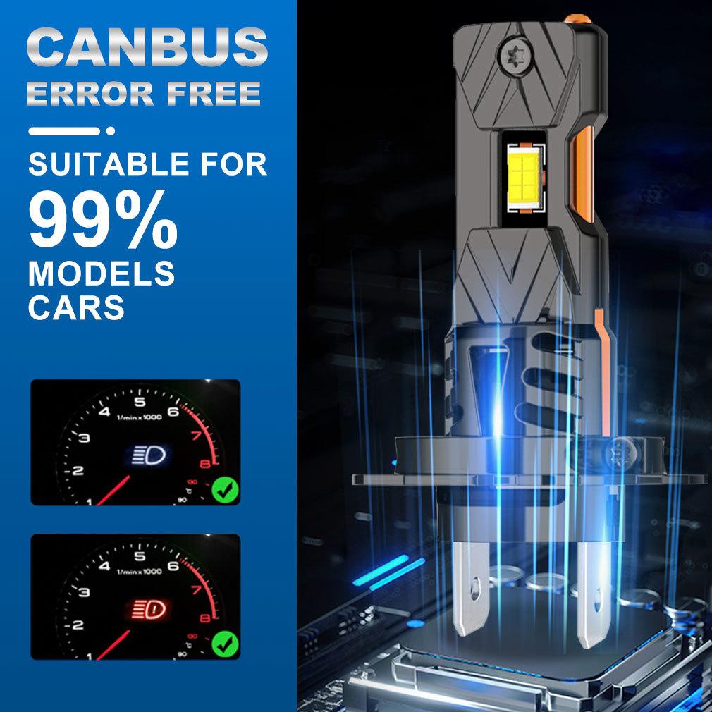 2 шт. H7 H4 LED CANBUS Лампы для фар H11 H8 9005 HB3 9006 HB4 для автомобиля 30000 лм Супер яркие светодиодные прожекторы Беспроводная турбо-вентиляторная фара Автомобильная противотуманная фара