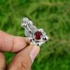 Серебро 925 пробы Мозамбикский гранат Драгоценный камень Новое Штабелируемое Кольцо с цветком января