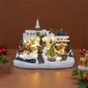 Handcrafted Resin Holiday House Ornament With Builts In Lights For Christmas Decorations And DIY Centerpieces
