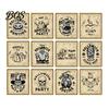 Decorative Labels for Party 12Pcs Halloween Wine Bottle Labels, Vintage Retro Stickers with Witch Skull Nostalgic Paper Wraps Bat Pumpkin Design,