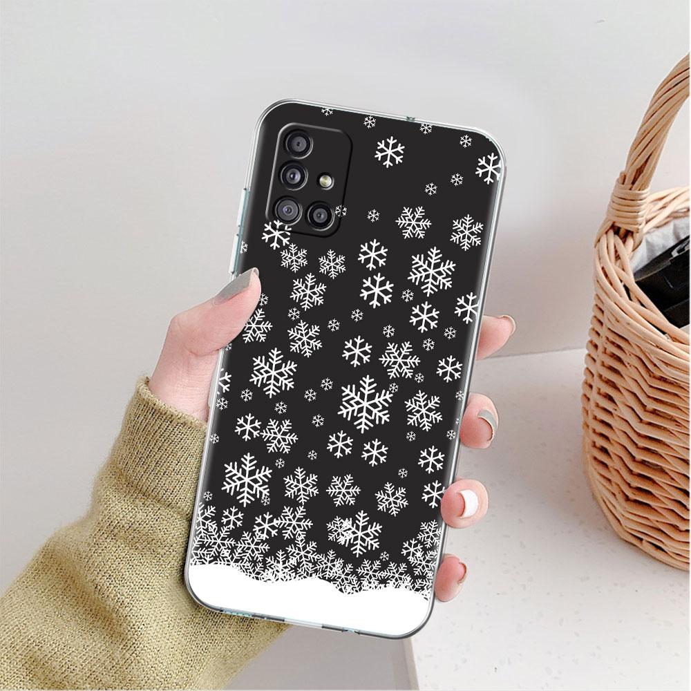 Merry Christmas In Winter Clear Case For Samsung Galaxy A52 A12 A51 A32 A21s A71 A32 A22 50 A70 A31 A72 5G Phone Cover