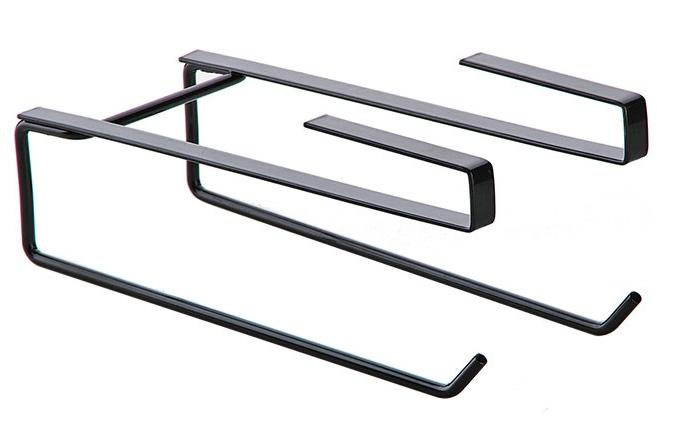 Universal Holder for Hanging Shelf Towels Cloths Clothes Black