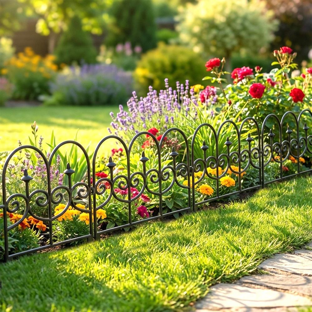 4X Płotek Ogrodowy Czarny Border Palisada Obrzeże Trawnika Grządki 238 Cm