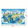 World travel map photography background, with famous attractions, suitable for portrait party banner background cloth
