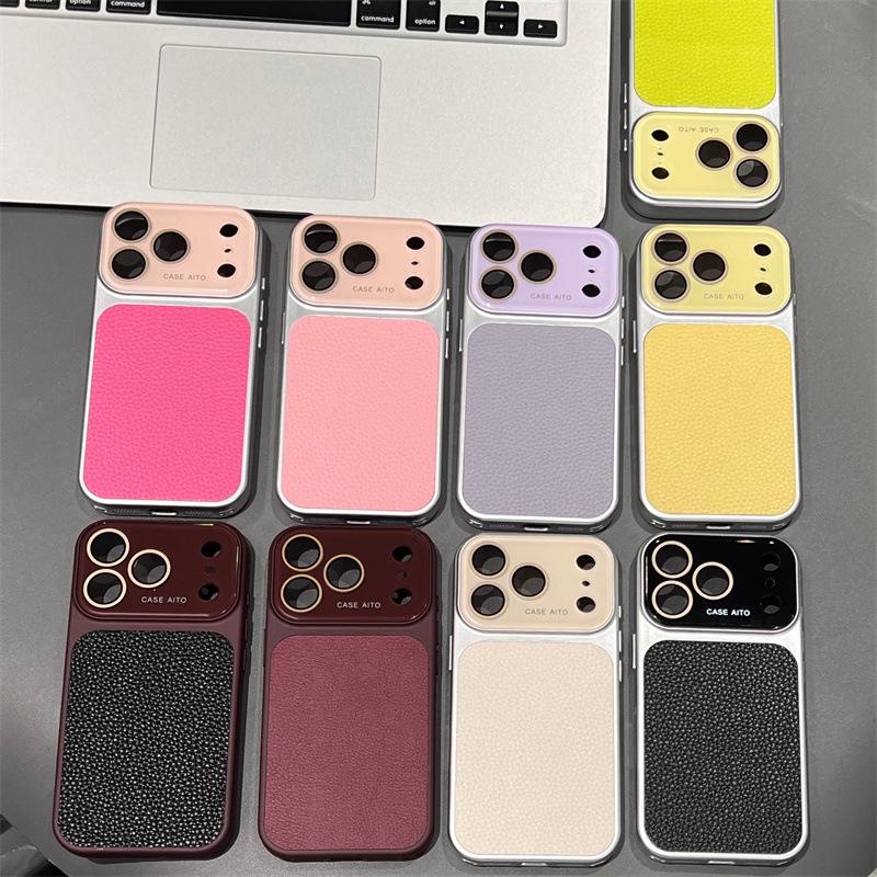 Защитный чехол с ретро-текстурой личи для Apple 16 Pro Max, подходит для 14/15 Pro