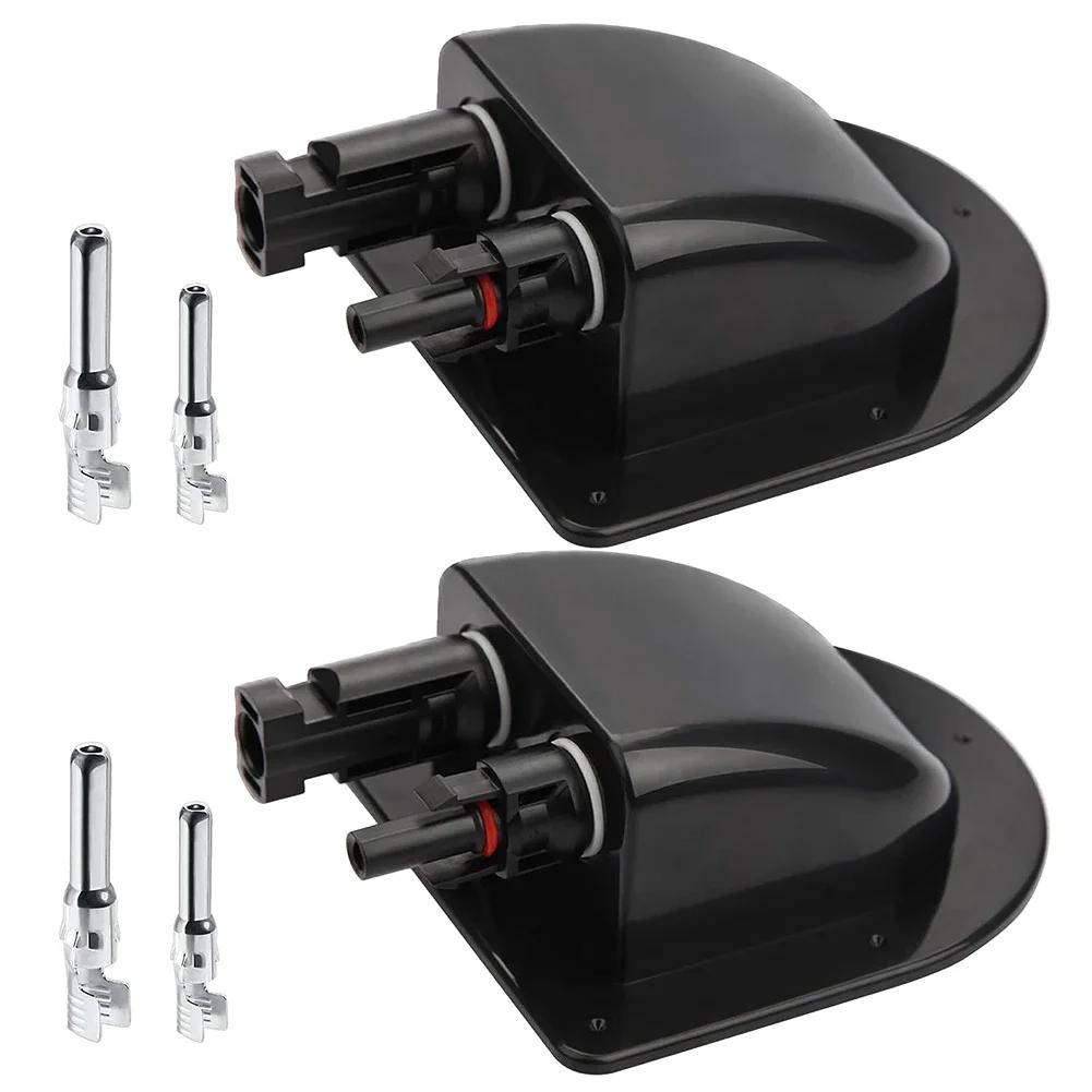 Photovoltaic RV Junction Box Double Hole Wire Cable Connector Solar Panel Sealing Box Waterproof For RV Caravan Motorhome Boat