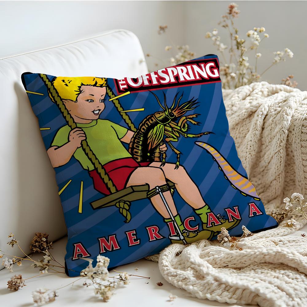 Cushion Cover Linen SkinFriendly Soft Decorative Case for Sofa Home Decor The Offspring Band Pillow cover