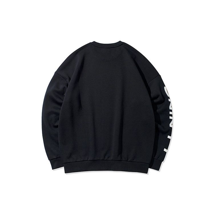 Li Ning Table Tennis Series Letter Print Флисовая повседневная толстовка с длинным рукавом Мужская толстовка Черный Белый AWDSD23-1