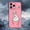 Милый Чехол Рука Сердце Для iPhone 12,14,15,16,11,17,13,X,Mini,SE,XS,Plus,Pro,Max,8,7,XR,Мягкий Силикон Черный
