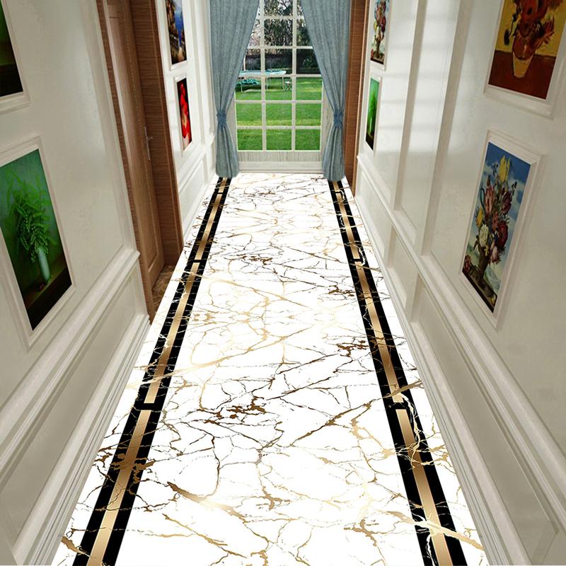 European Style Luxury Long Corridor Carpet Decoration Home Hall Runner Aisle Rugs Hotel Stair Passageway Non-slip Washable Mat
