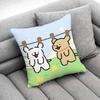 Korea Line Puppy Maltese Dog Throw Pillow Case For 30x30cm 40x40cm 45x45cm 50x50cm 55x55cm Square Sofa Pillowcase Shell