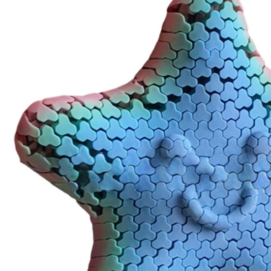 Sensory Fidget Star 3D Printed Articulated Toy Stress Relief Fidget Focus Smoothly Moving Segments No Assembly Needed Hand Therapy Toy