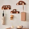 Wooden Coat Hook Entrance Car Shape Hat Hanger Decorative Wall Mounted Hanger for Clothes Hats Bags Keys Nursery Room Decor