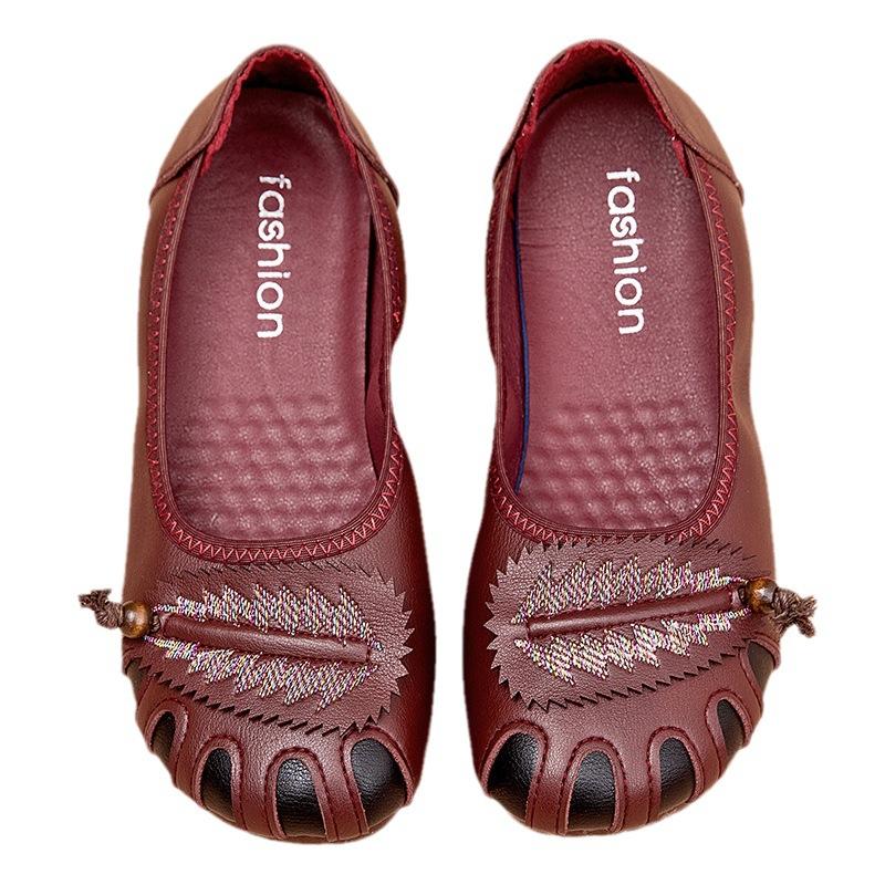 Женские сетчатые легкие повседневные туфли с вырезами, летние дышащие мокасины, удобные нескользящие туфли для мам с круглым носком, без застежек