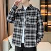 Весна и Осень Новая Мужская Толстовка Повседневная Универсальная Молодежная Красивая Кардиган Клетчатая Рубашка с Длинным Рукавом