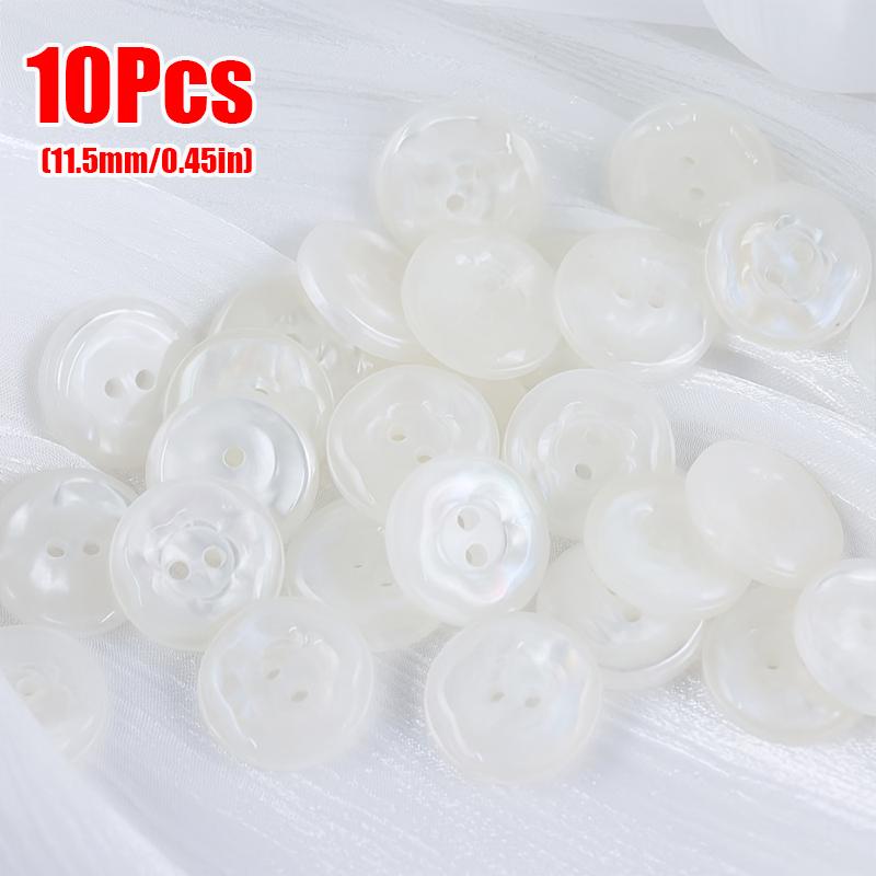 10 ШТ. Мерцающая детская вязаная блузка с пуговицами в виде ракушек Круглая цветочная 11,5 мм/15 мм