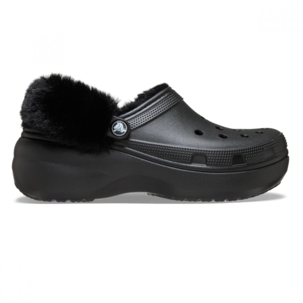 Crocs Женская классическая платформа с меховой подкладкой Клог 212854 001 CrocS Сандалии Шлепанцы Gibbitz Шлепанцы на ремешке...