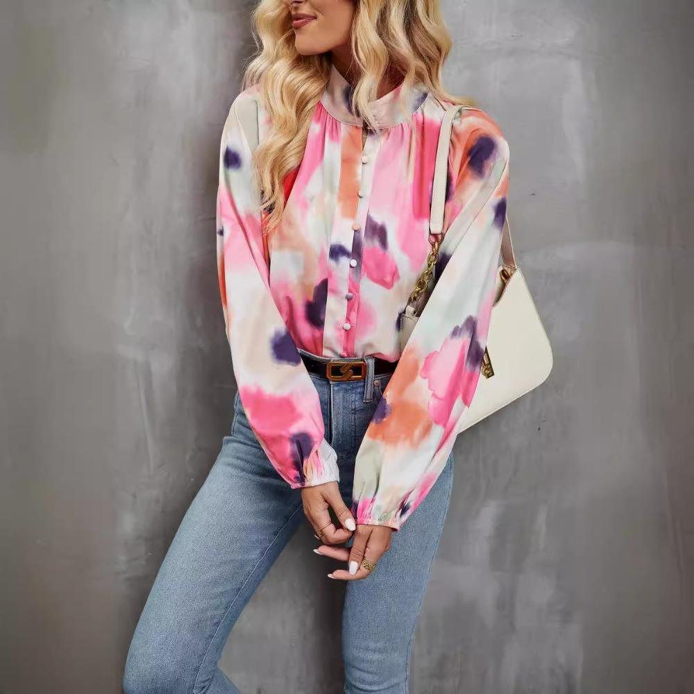 Женская повседневная универсальная свободная рубашка с длинным рукавом и верхом