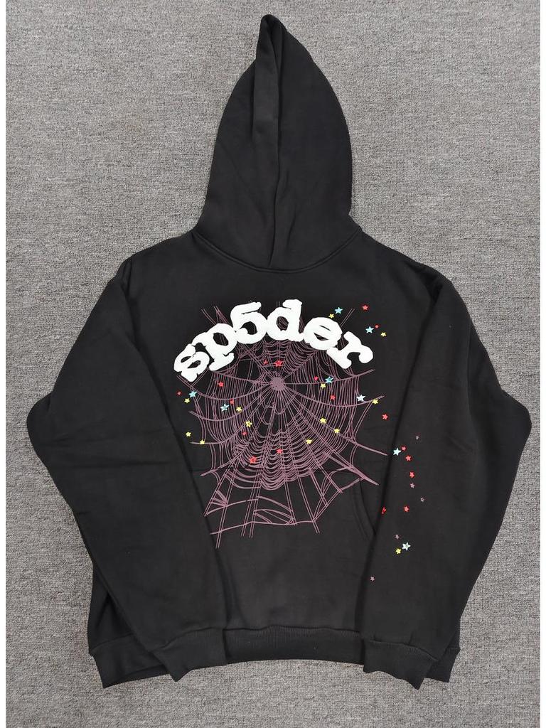 Мужская толстовка с принтом «Паутина» - Модная, свободного кроя, с плюшевой подкладкой