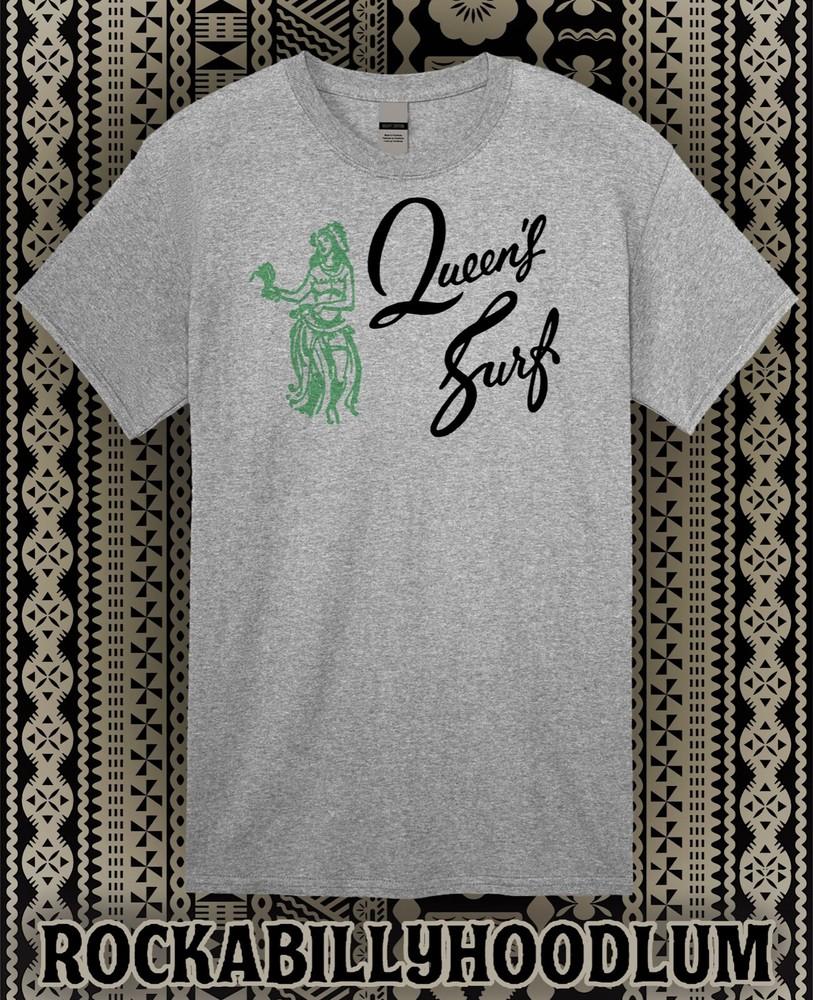 Ретро Тики Арт Футболка Футболка Босиком Бар Кружка Королевы Серфинг Пляж Вайкики HI Хула Унисекс Футболка