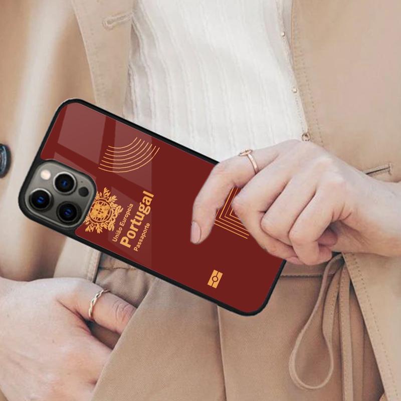 Магнитный чехол для телефона с флагом паспорта Португалии для APPLE iPhone 17 Air 16 14 13 12 Pro Max 15 Plus Беспроводная зарядка Обложка MagSafe