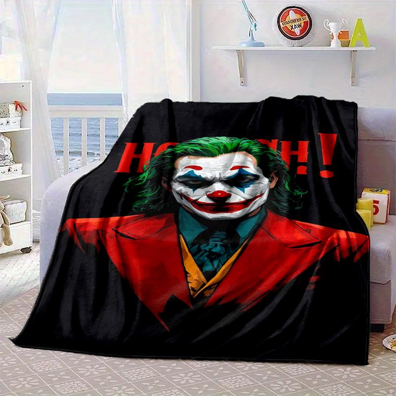 Cool clown Pattern Blanket Flannel Blanket for bed, sofa, Camping, Hiking, Picnic Essentials, gift for family Fan gifts