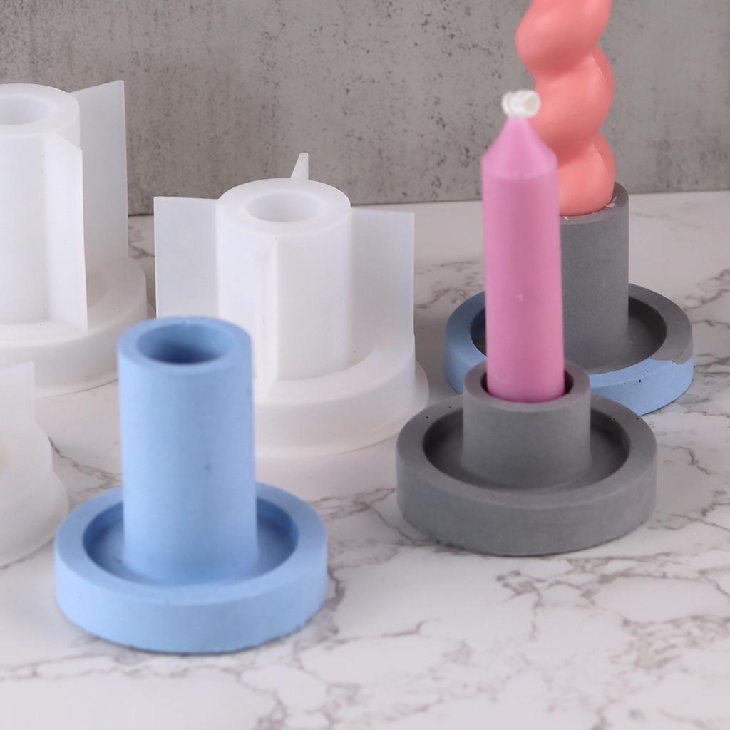 Cement Round Candlesticks Silicone Molds DIY Concrete Plaster Nordic Candle Holder Pottery Mould Home Decor Handicrafts Gift