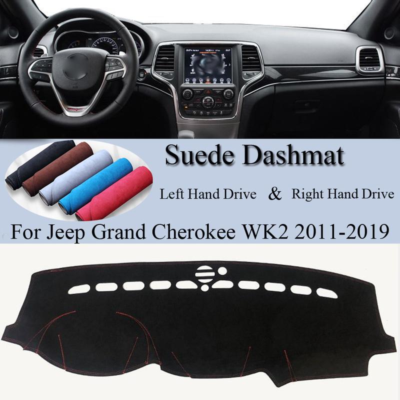 For Jeep Grand Cherokee WK2 2011- Suede Leather DashMat Dash Mat Cover Dashboard Pad Sunshade Protect Carpet Car Accessories