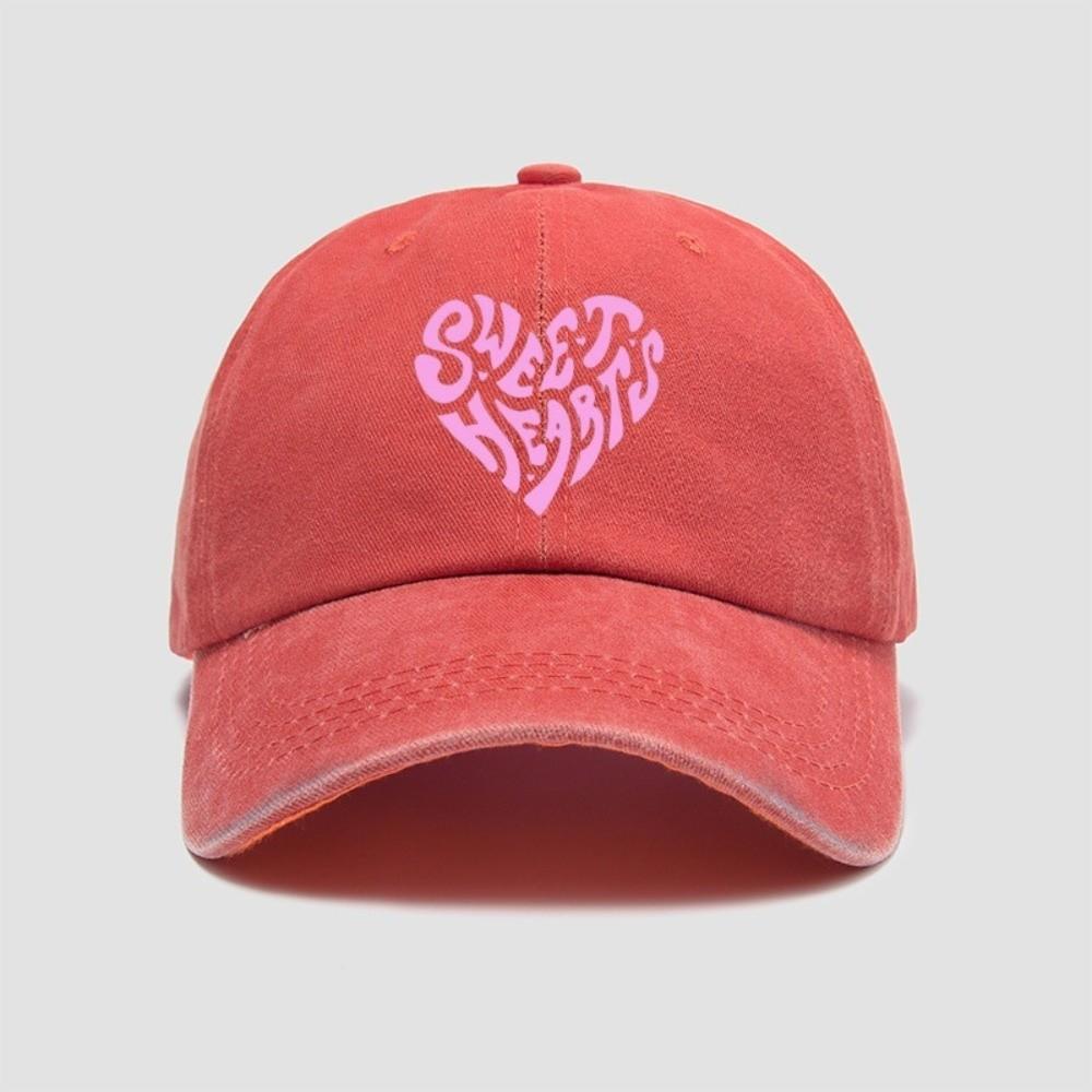 Sweet Heart Printed Visor Baseball Cap For Man Women Hiking Fishing Vacation
