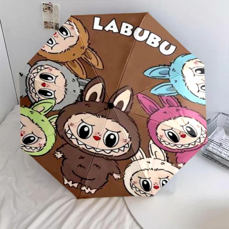 1PC LABUBU Automatic Umbrella - Suitable Travel Outdoor Portable Umbrella Birthday Gift Daily Essentials
