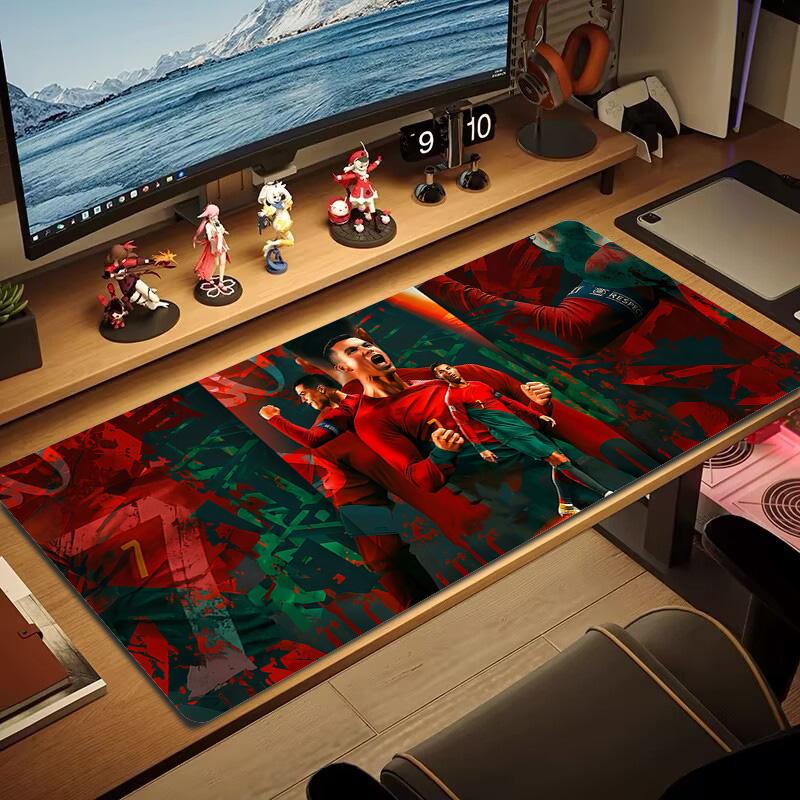 C.Ronaldo Color Mouse Pad Large Gaming Table Cushion Non-slip Laptop Tablet Big Mousepad XXL Mat Mini PC Playmat With Lock edge