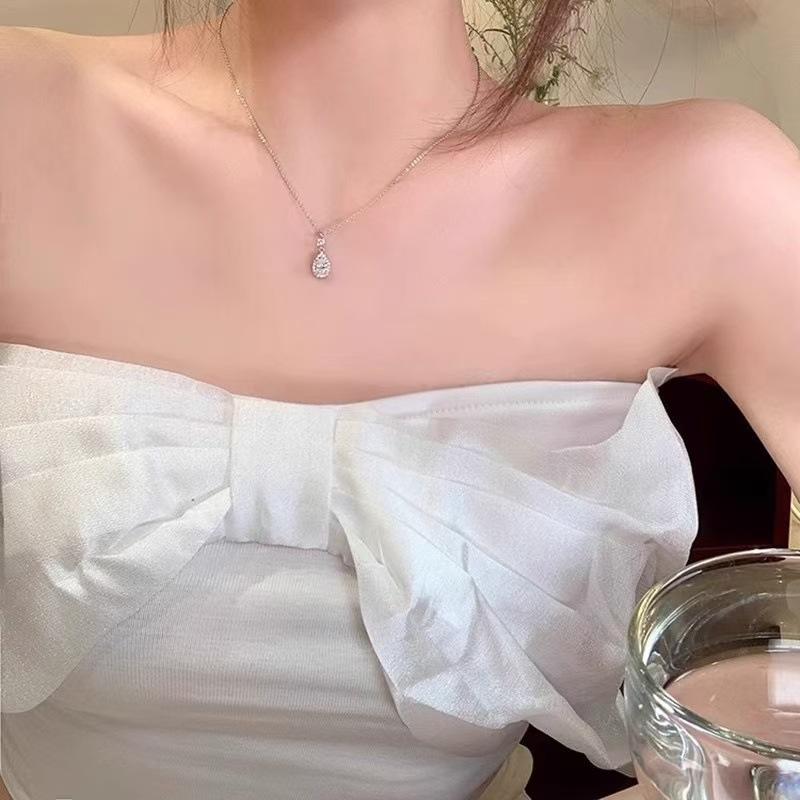 Новое изысканное ожерелье с каплями воды для женщин, цепочка на ключицу, легкая, роскошная, нишевая, высокого класса, темперамент