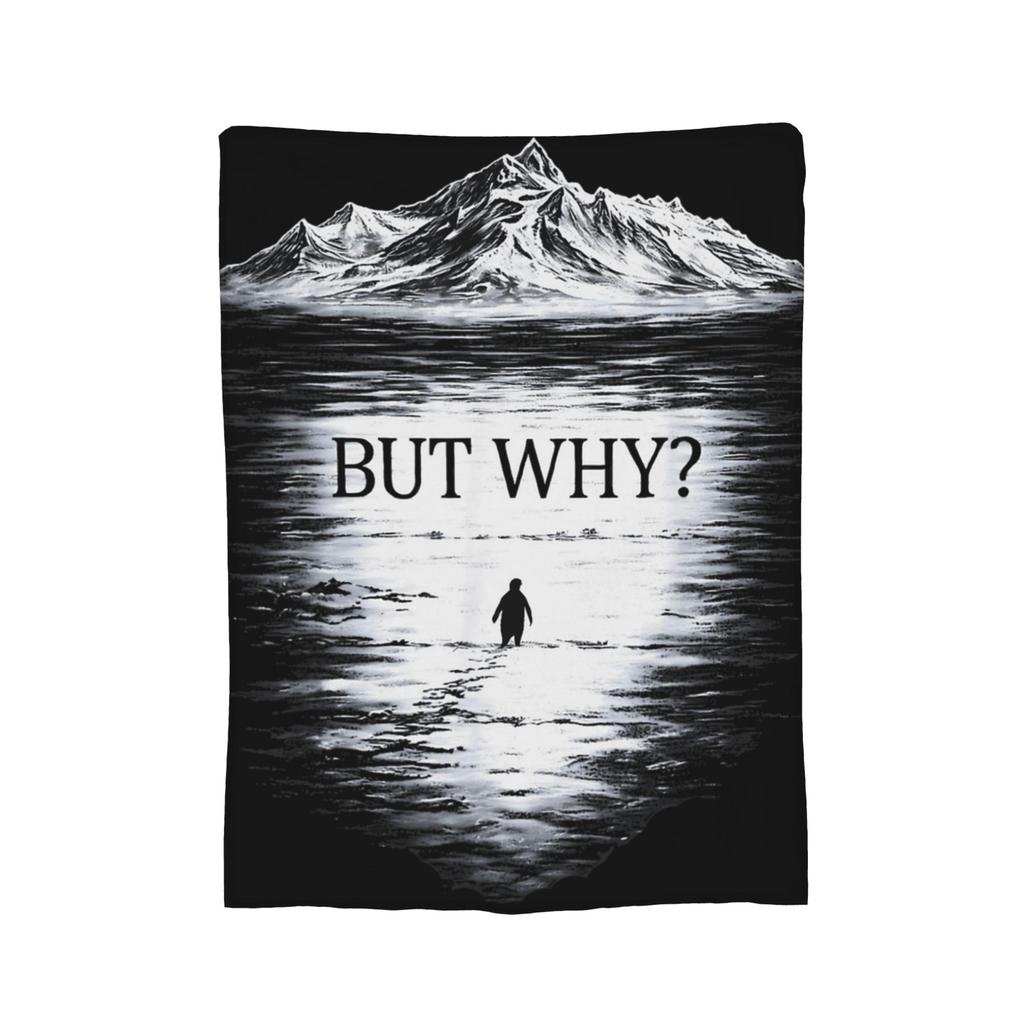 Super Soft But Why Nihilist Penguin Meme Throw Blanket Premium Fleece Flannel Lightweight Blanket Cozy Warm Blankets All Season