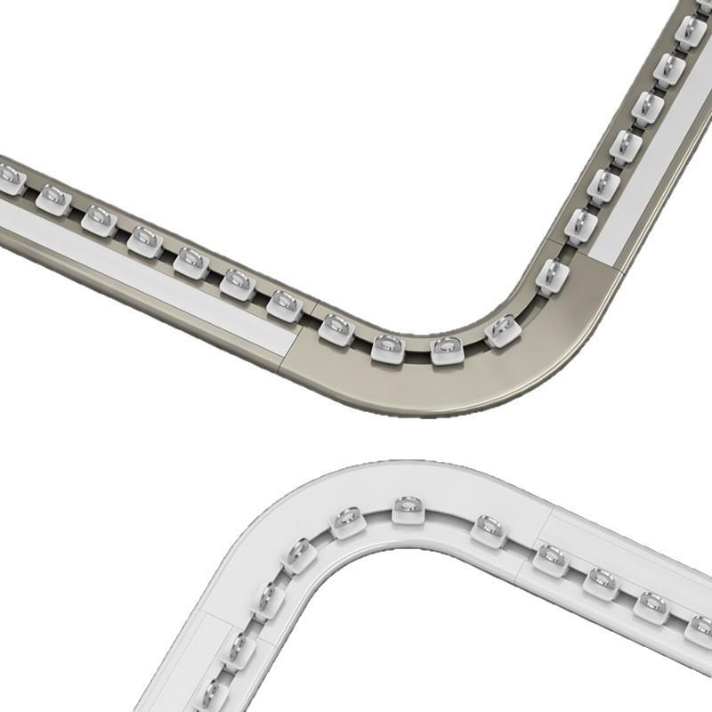 Карниз для раздвижного эркерного окна с открыванием внутрь - Без сверления, Формованный, Раздвижной с крючками