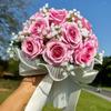 Exquisite Bridal Bouquet Baby's Breath White Rose Bouquet  Bride Accessories