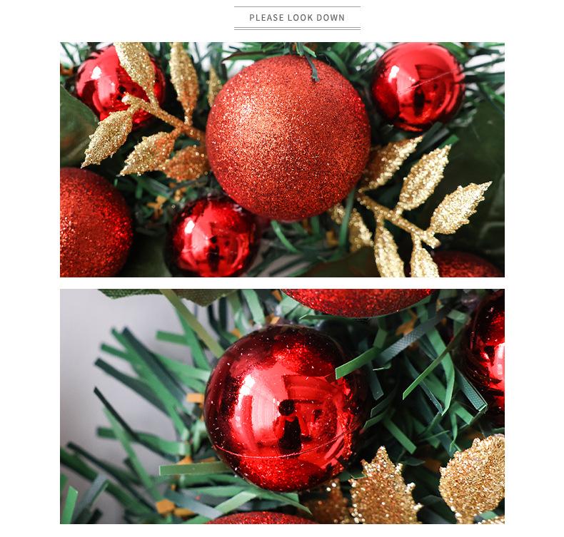 Christmas Ball Wreath - Holiday Vine Ring for Front Door and Shop Windows