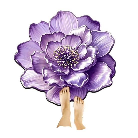 3D Цветочный коврик для пола Нескользящий Реалистичный Цветочный коврик для ванной Декоративный ковер в форме цветка Придверный коврик для гостиной, спальни, прихожей