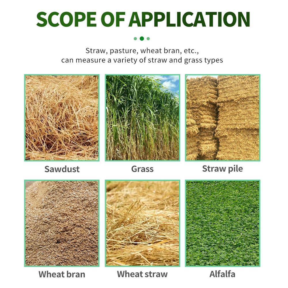 0-84% Digital Hay Moisture Meter High Sensitivity for Grass Straw Pile Sawdust Wheat Bran Straw Alfalfa Moisture Content Test