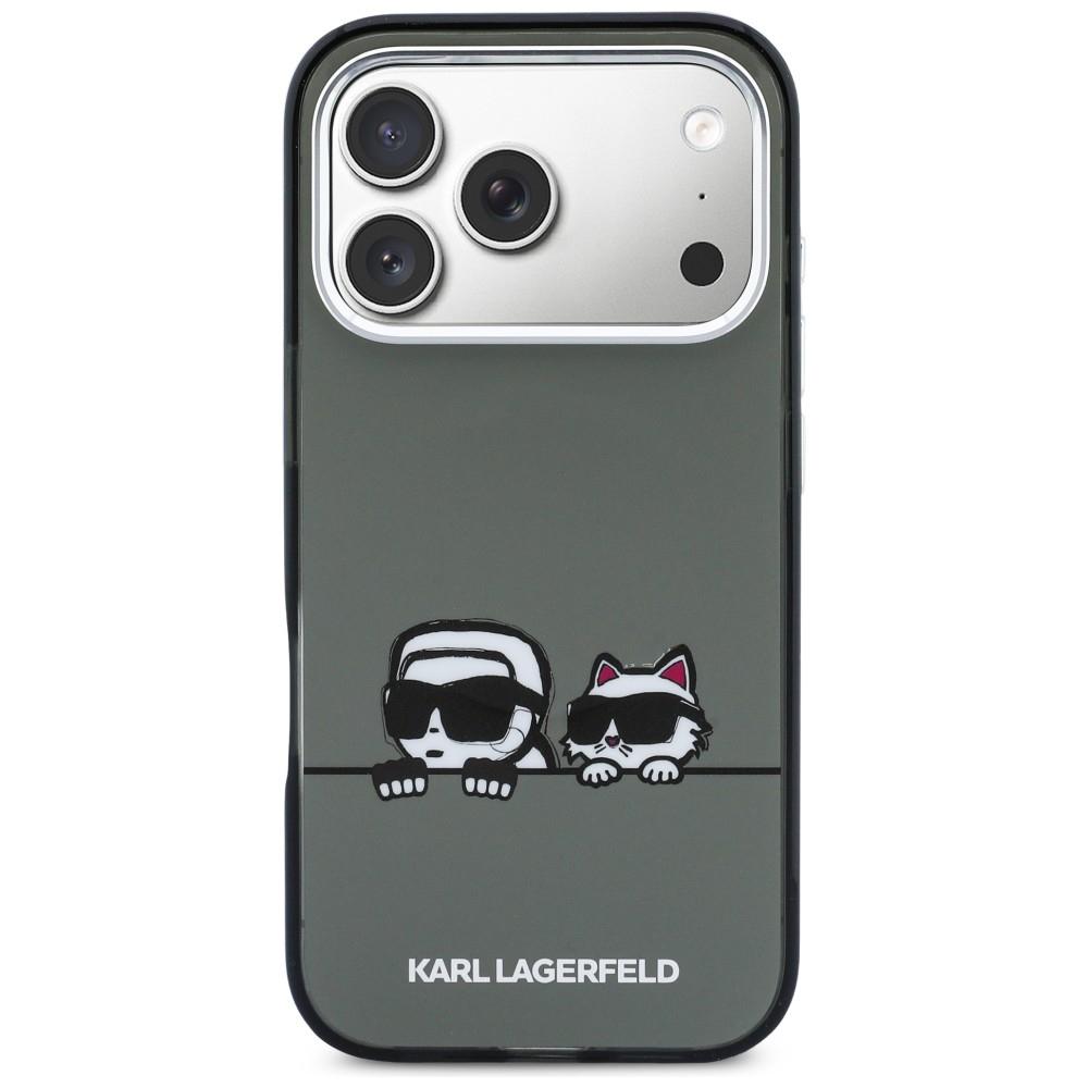 Karl Lagerfeld IML Karl & Choupette Peekaboo Logo MagSafe Case for iPhone 17 Pro Max Black