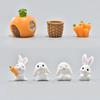 Cute Multiple Type Animal Cartoon Bunny Carrot Rabbit House Cute Rabbit Gardening Plant Resin Micro Landscape Ornaments