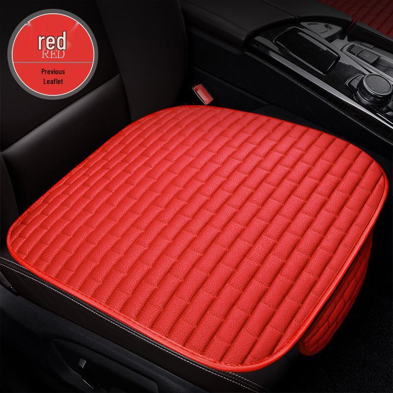 Plaid Three-Piece No-Tie Car Seat Cushion Set for Office and Home - Single Seat and Multi-Seat Interior Decor.