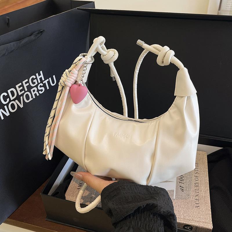 2025 лето новый нишевый дизайн тренд простой однотонный сумка-рог модная сумка через плечо мессенджер для通勤 для женщин