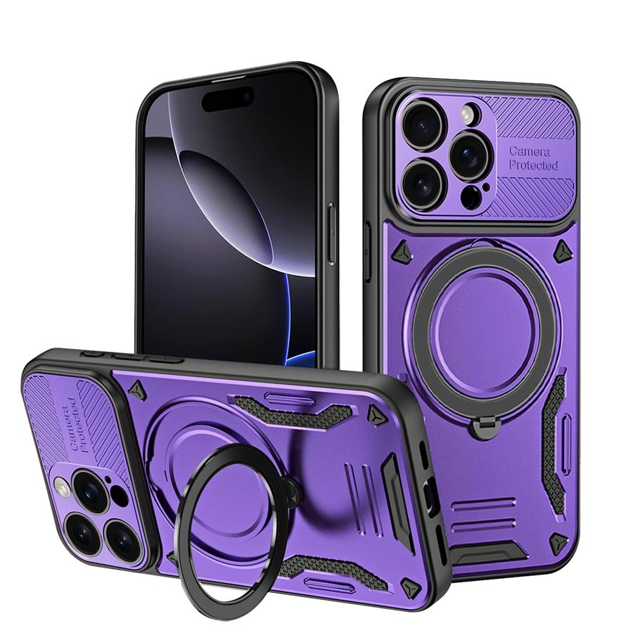 Прочный противоударный магнитный чехол-броня для Apple iPhone 11 12 13 14 15 16 17 Pro Max Plus Air Держатель-кольцо Стенд Чехол для телефона